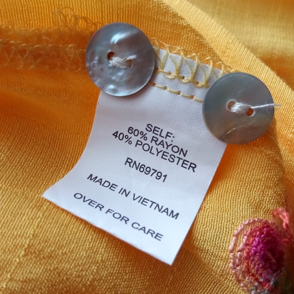Yellow XL Boho Style Top - Picture 8 of 9